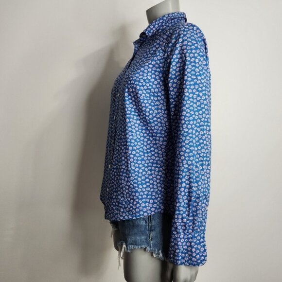 Liberty Art Fabrics x J. Crew Ditzy Daisy Floral Print Button Down Blouse Size 8 - Picture 7 of 11